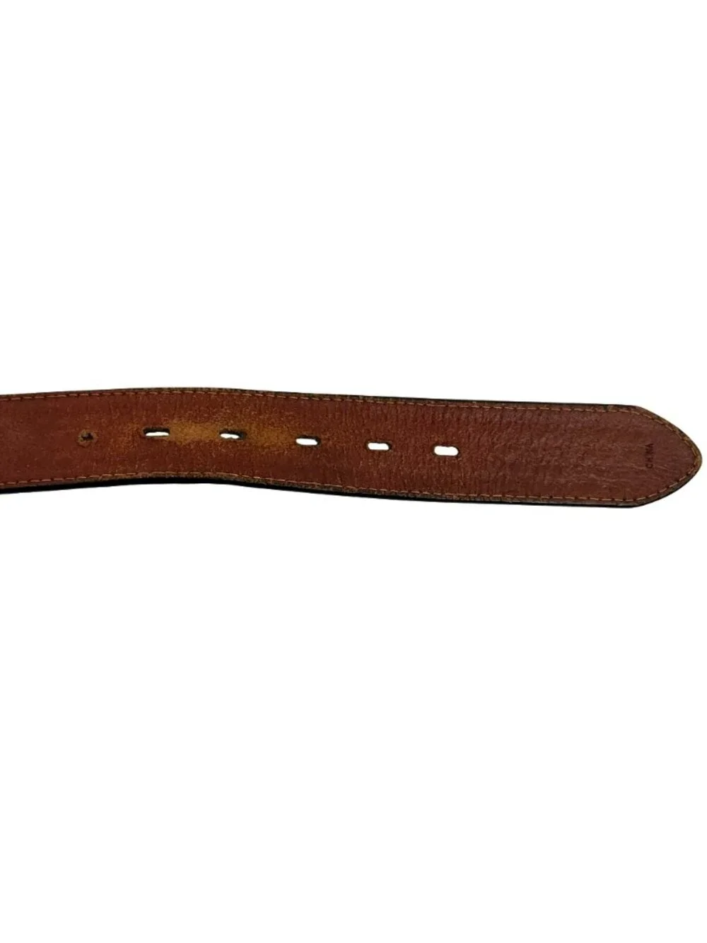 DDD 3-D Western Style Genuine Handtooled Leather Belt With Engraved Silver Buckl